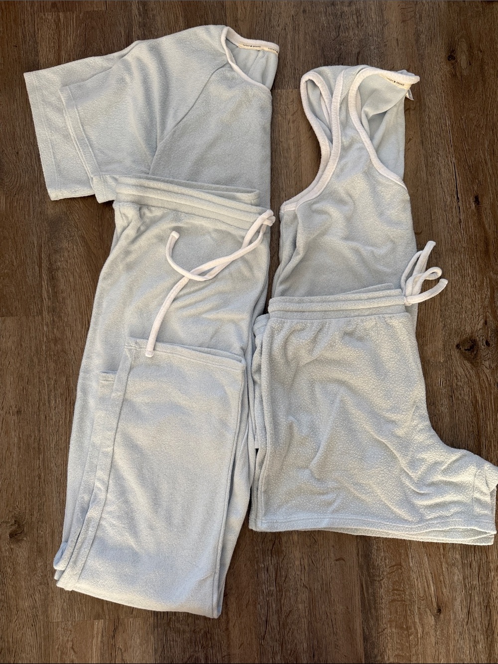 Lucky Brand Light Blue Terry Pajama Set - Tank & Drawstring Pants